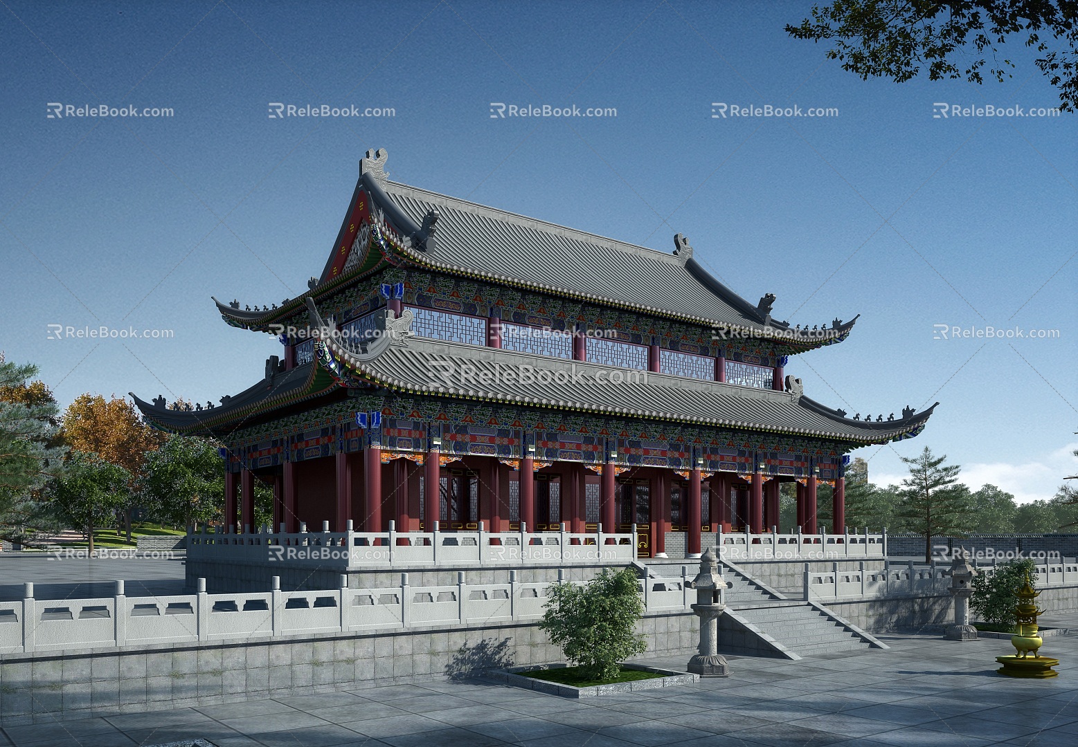 Chinese Ancient Architecture Guanyin Temple 3d model