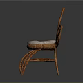 Flower Shaped Rattan Leisure Chair With Leaf Design And Round Seat