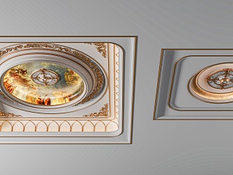 Ceiling European-style Carved Line 3d model