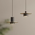 Modern Minimalist Black Pendant Lights With Circular Metal Shades For Interior Space