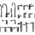 Various Modern Kitchen Bathroom Faucets with Different Styles and Designs 3d model