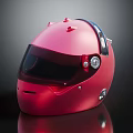 Red Racing Helmet With Modern Design Transparent Visor And Sleek Surface 3d model