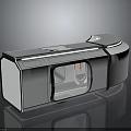 Modern Sleek Tech Device With White Body Black Frame And Transparent Window Top Section Design 3d model