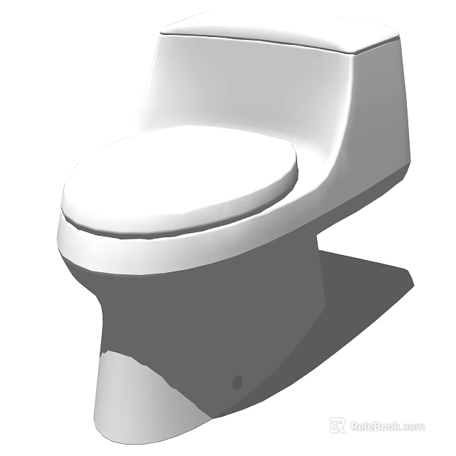 Sleek White Toilet With Modern Ceramic Design For Contemporary Bathroom 3d model 