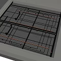 Detailed Metal Pipes Grid Layout In Panel Frame With Cross Structure Arrangement