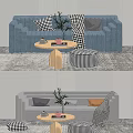 Modern sofa coffee table combination 3d model