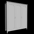 Dark Wooden Three Door Wardrobe With Classic Design And Metal Handles