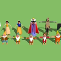 Modern Game Character Snow White Witch Seven Dwarfs 3d model