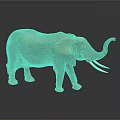 Realistic Elephant Model With Large Tusks Big Ears And Raised Trunk