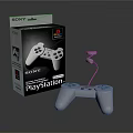 Sony PlayStation White Wired Controller With Original Packaging Box For Gaming 3d model