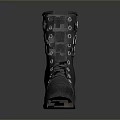 Black Military Style Boots With Laces Metal Buckles Thick Sole And Sturdy Daily Wear Design