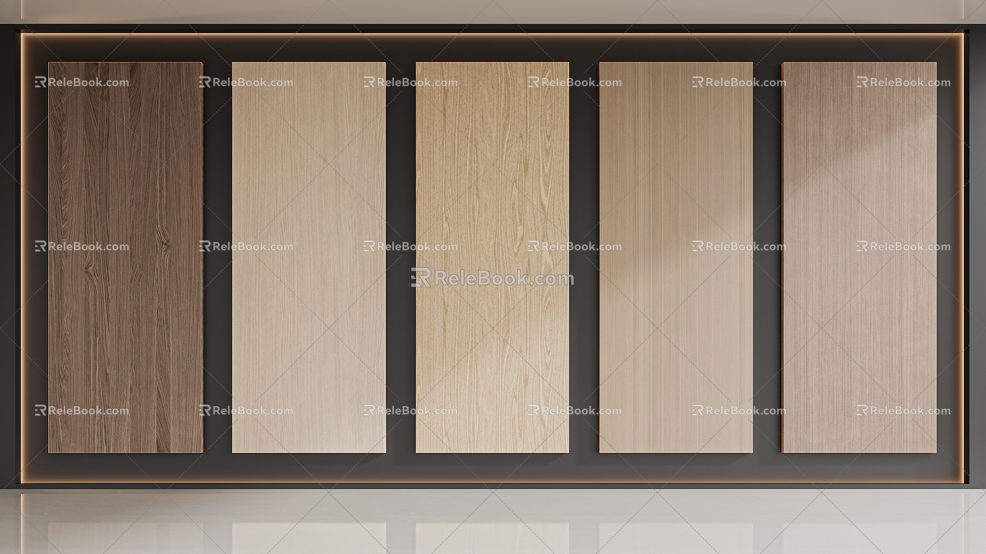 Wood grain clapboard wood veneer 3d model