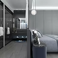 Modern Hotel Room Interior With Comfortable Bed Sofa And Marble Coffee Table