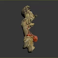 3D Rendered Human Long Bone Skeleton with Red Highlighted Anatomical Structure on Gray Background