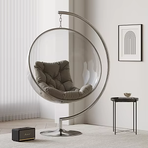 Hanging Chair Combination Carpet Ornaments Side Table Coffee Table Floor Lamp Hanging Painting Furnishings 3d model