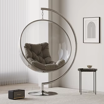 Hanging Chair Combination Carpet Ornaments Side Table Coffee Table Floor Lamp Hanging Painting Furnishings 3d model
