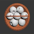 Orange Woven Basket Filled With White Eggs On Dark Surface