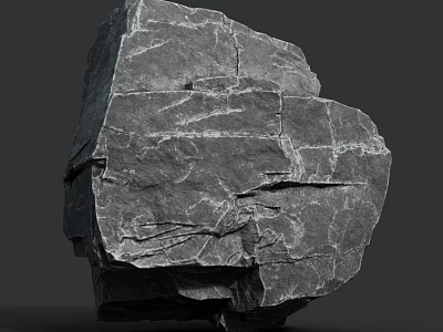 Rough Gray Rock Formation With Detailed Surface Texture And Natural Cracks In Nature 3d model