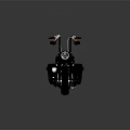 Black Cruiser Motorcycle With High Handlebars Leather Seat Chrome Engine And Black Wheels