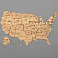 Wooden USA Map Wall Decor For Home Interior Decoration And Wall Art