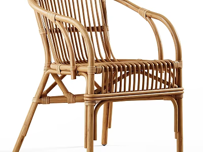 Rattan Single Armchair With Natural Weave Design For Modern Living Space 3d model