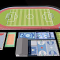 3D Model Design of Multi Sports Facilities Including Track Field Football Court and Basketball Court