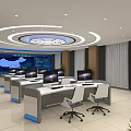 modern command center command hall 3d model