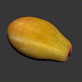 Ripe Yellow Mango on Dark Surface with Reflection