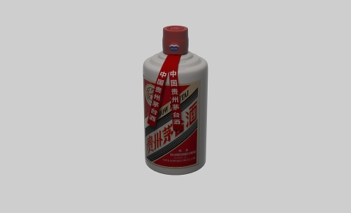 Realistic Maotai wine bottle material complete lighting 3d model