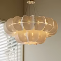 Modern Petal Shaped White Chandelier Design For Elegant Living Room Interior
