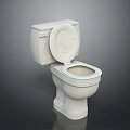 White Toilet Bowl With Open Lid Modern Bathroom Household Essential Fixture