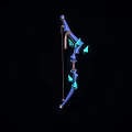 Elegant Blue Decorative Bow With Glowing Green Accents And Intricate Design