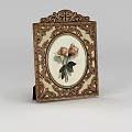 Elegant Ornate Carved Frame Featuring Oval Rose Design And Intricate Details