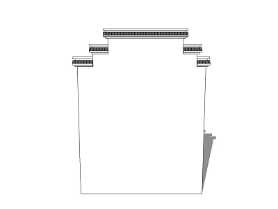 Building Exterior Wall Design With Horizontal Decorative Layers And Clean Lines 3d model