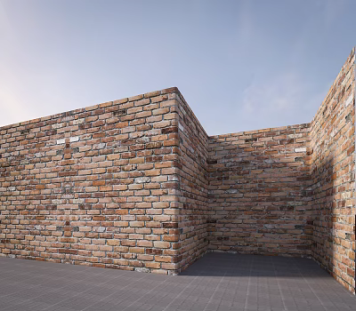 Modern brick wall 3d model