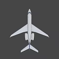 Modern white and blue business jet with sleek fuselage wings engine and tail details