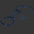 Open Metal Handcuffs With Keys Law Enforcement Equipment On Dark Background