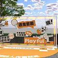 The booth at the clock-in point for bazaar activities is beautiful. 3d model