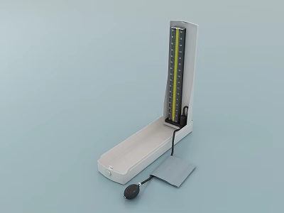 Accurate Professional Medical Sphygmomanometer With Analog Scale Cuff And Inflation Bulb 3d model