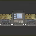Vintage Control Console With Display Screen Control Buttons And Instrument Panels 3d model