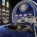 Modern Display Shelves In Retail Space With Stylish Shoe Showcases And LED Lighting
