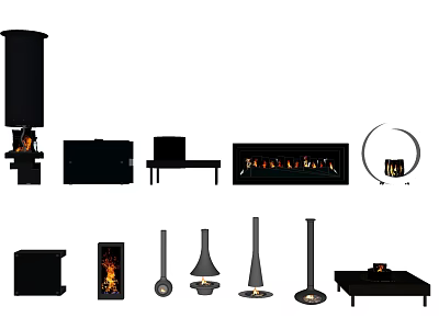 Metal Fireplace Modern Fireplace 3d model