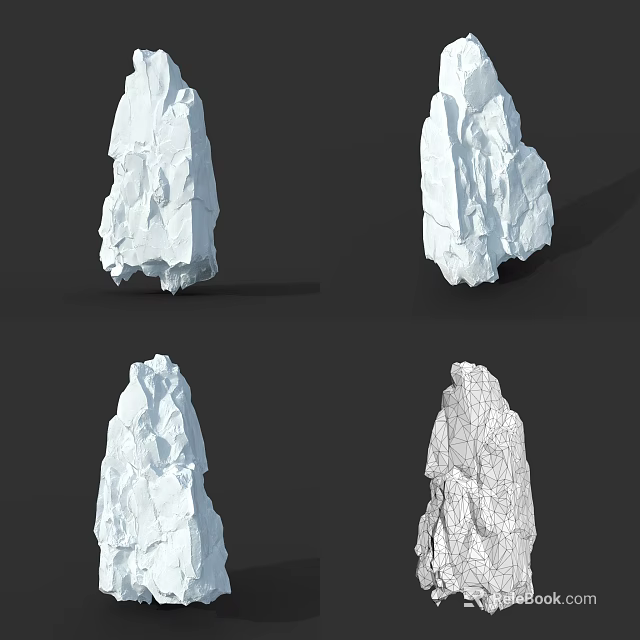 Garden Landscape Design Showcasing Natural Rock Structures And Varied Textures 3d model 