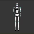 Advanced White Humanoid Robot Equipment With Mechanical Structure And Metallic Parts 3d model