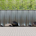 Stunning Waterfall Water Wall With Lush Green Backdrop Decorative Smooth Stones And Lighted Tiled Floor