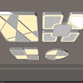 Modern Geometric Ceiling Lights with Multiple Creative Designs and White Ambient Lighting 3d model