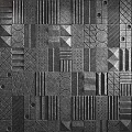 Decorative Architectural Wall Panels With Geometric Patterns And Textured Black Surfaces 3d model