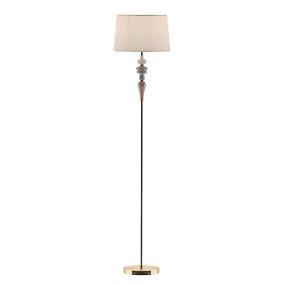 Modern Floor Lamp Featuring White Lampshade And Decorative Metal Pole For Home Interior 3d model