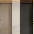 Minimalist Interior Design With Two Hinged Doors In Light Wood And Dark Colors