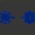 Blue Industrial Butterfly Valves With Flanged Ends And Manual Handles Construction Design